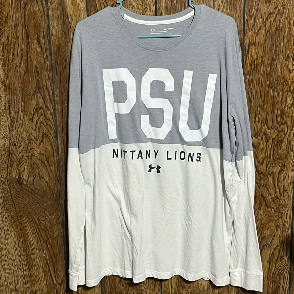 Penn State University- Under Armour Gray and White Long Sleeve - Nittany Lions🦁